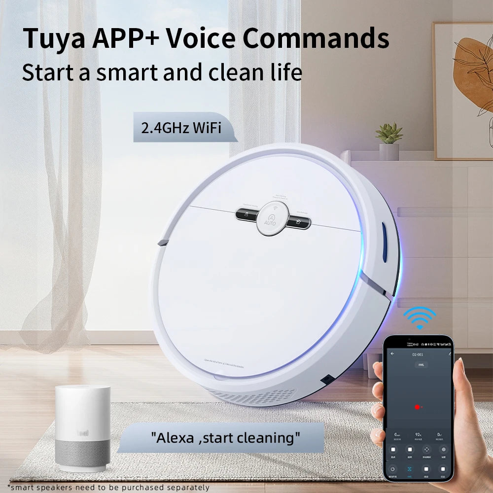 Robot Vacuum Cleaner With 2000Pa Cyclone Suction APP/Voice/Remote Control Automatic Self-Charging Robotic Vacuum Cleaner