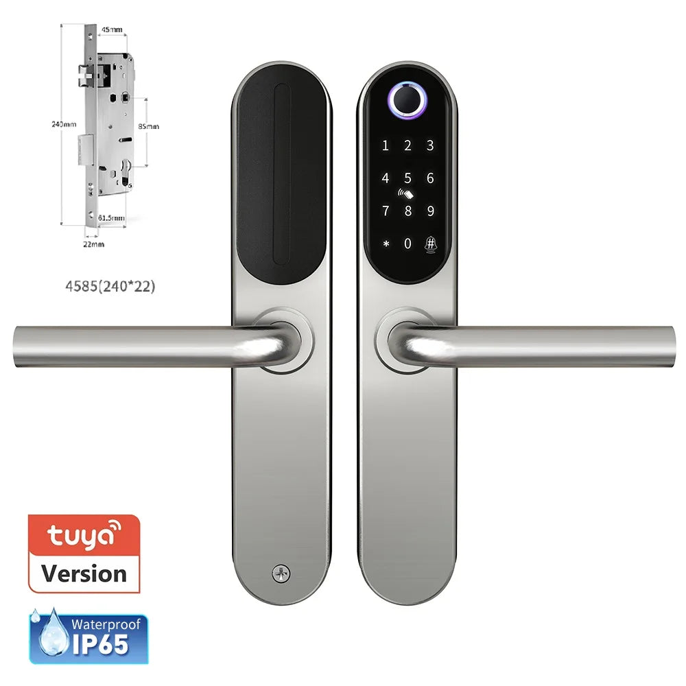304 Stainless Steel Digital Smart Lock Aluminum Sliding Door Keyless Home Security TUYA TTlock Waterprooof Door Lock