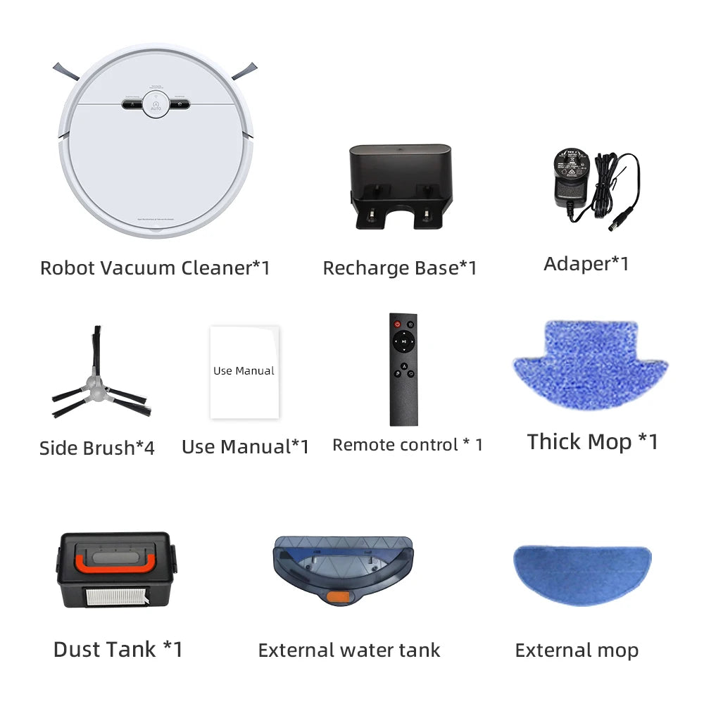 Robot Vacuum Cleaner With 2000Pa Cyclone Suction APP/Voice/Remote Control Automatic Self-Charging Robotic Vacuum Cleaner