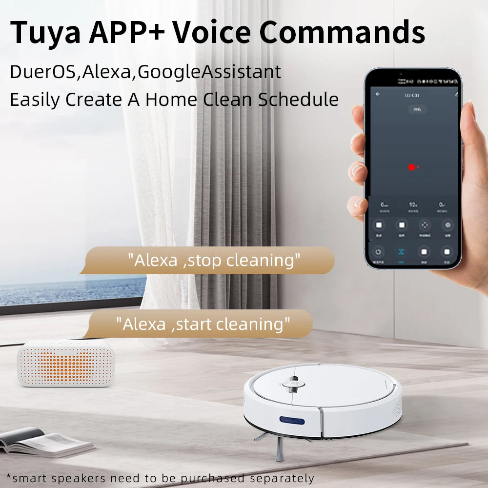 Robot Vacuum Cleaner With 2000Pa Cyclone Suction APP/Voice/Remote Control Automatic Self-Charging Robotic Vacuum Cleaner