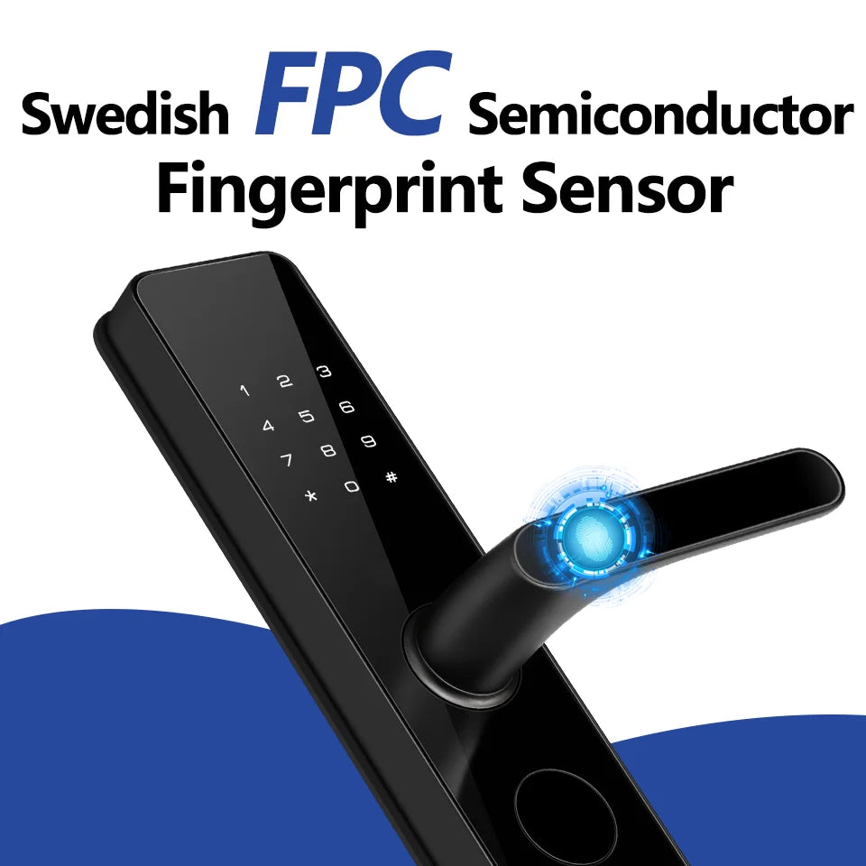 Zigbee Smart Door Lock Digital Electronic Lock Fingerprint Password Card Unlock Anti-Theft For Home Security Apartment