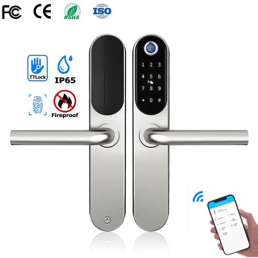 304 Stainless Steel Digital Smart Lock Aluminum Sliding Door Keyless Home Security TUYA TTlock Waterprooof Door Lock