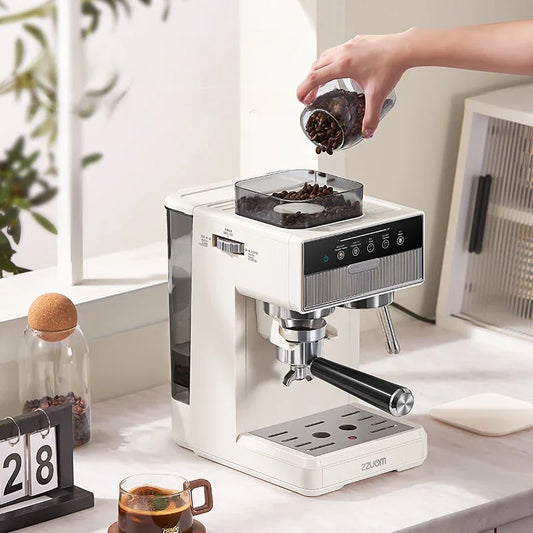 Hot and Cold Double Extraction Espresso Machine Semi-automatic Small Household Milk Coffee Machine Grinding Coffee Machine
